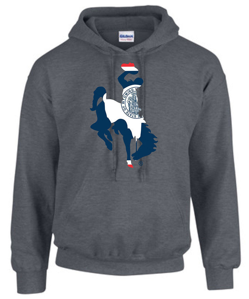 HD008 Wyoming Bucking Horse Hoodie