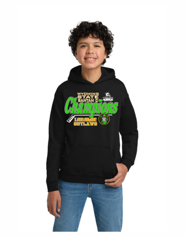 C1 -  Laramie Outlaw State Hockey Youth Hoodie (Black)