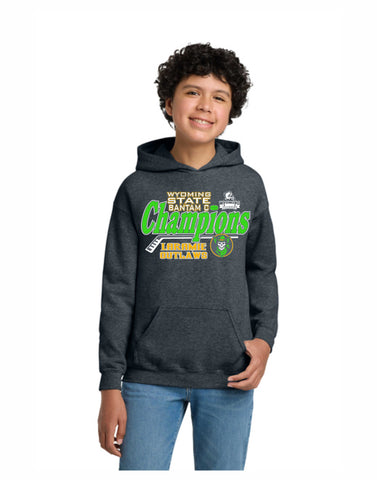 D1 -  Laramie Outlaw State Hockey Youth Hoodie (Dark Heather)