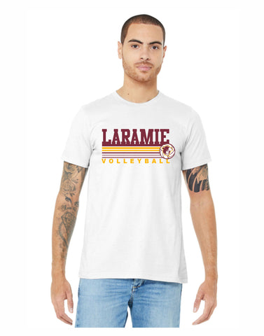 B - Laramie Volleyball T-Shirt White D1