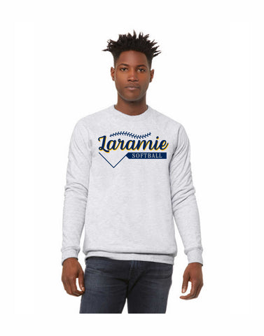 F - Laramie Softball Bella Canvas Unisex Sponge Fleece Raglan Sweatshirt (Ash) D1