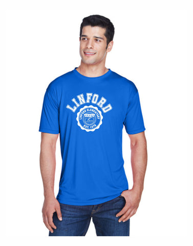 I -  Royal Linford UltraClub Men's Cool & Dry Sport Performance Interlock T-Shirt (Adult)