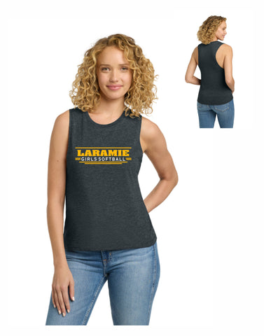 I - Laramie Softball Ladies Muscle Tank - (Denim)