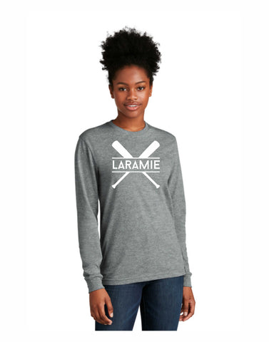 E - Laramie Softball Next Level Apparel Long-Sleeve (Dark Heather Gray) D2