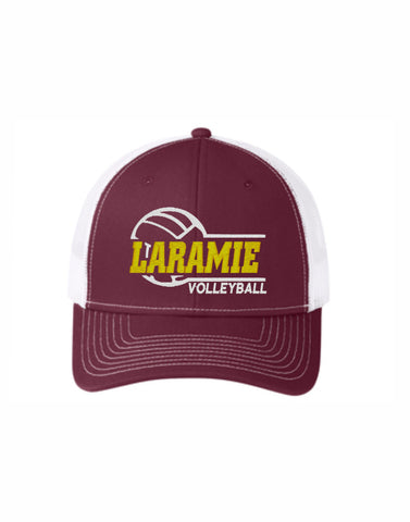 M - Laramie Volleyball Snapback Trucker Hat (Maroon/White)