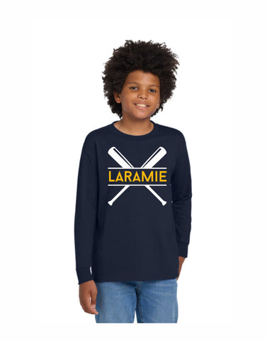 D1- Laramie Softball Youth Gildan Long Sleeve (Navy) D3