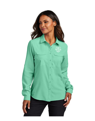 J -  Women's Long Sleeve UV Daybreak Shirt (Seafoam)