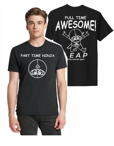 B1 - Part Time Ninja Checklist T (Black) - Front and Back Print