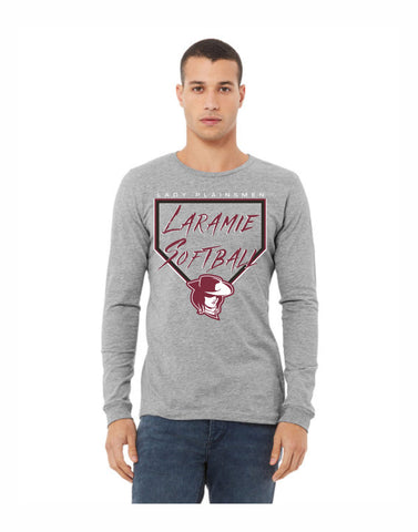 C -  Laramie Lady Plainsman Softball Bella Canvas Long Sleeve (Athletic Heather)