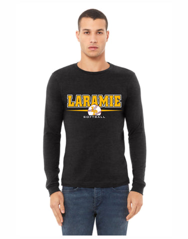 D -  Laramie Softball Bella Canvas Long Sleeve (Black Heather)