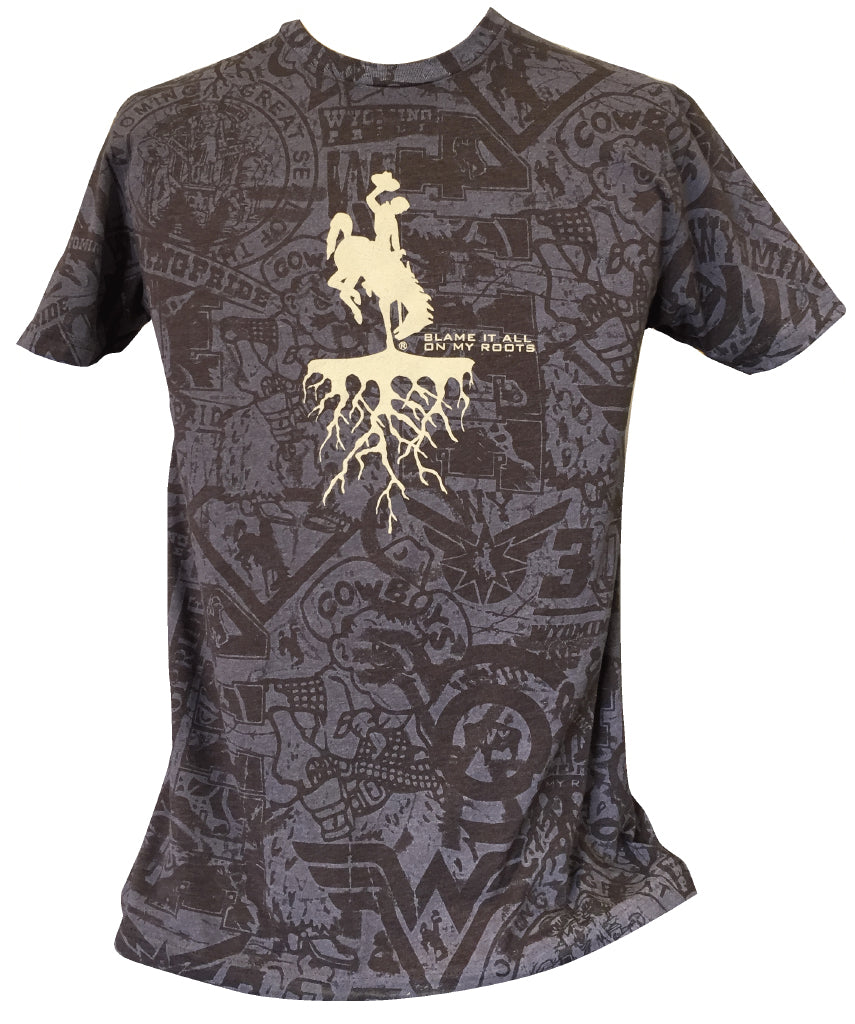 T062 -  Roots on WP Stained T-Shirt (Brown)